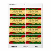 Noël Gold Holly Feuille Étiquettes de adresse (Feuille entière)