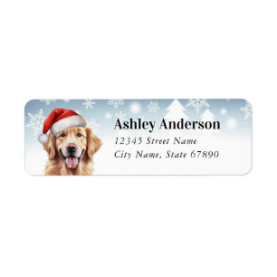 Noël Golden Retriever Retourner Adresse Étiquettes