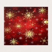 Noël Golden Snowflakes sur Arrière - plan rouge (Outside Unfolded)