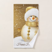 Noël Golden Snowman Snowflakes Fêtes (Serviette à main)