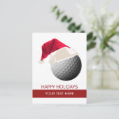 Noël golf Ball Santa Hat cartes postales (Debout devant)