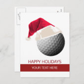 Noël golf Ball Santa Hat cartes postales (Devant / Derrière)