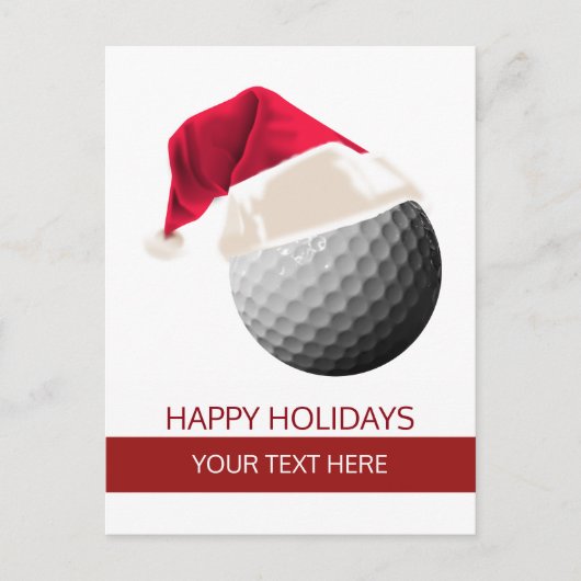 Noël golf Ball Santa Hat cartes postales (Devant)
