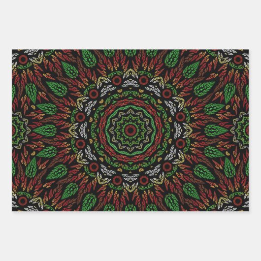 Noël gothique en verre tendu Feuille Mandala (Devant 3)