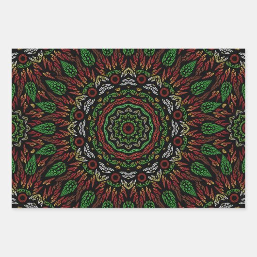 Noël gothique en verre tendu Feuille Mandala (Devant)