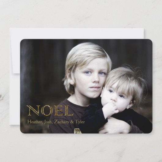 Noel (Goud) Kerstkaart (Voorkant)