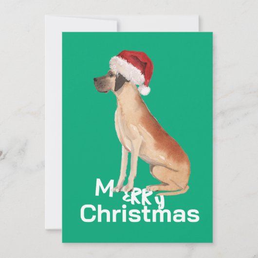 Noël Grand chien Danse Joyeux Salutation Carte ver (Devant)