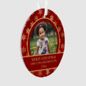 Noël Grand-mère Grand-père Red Gold Snowflakes (devant)