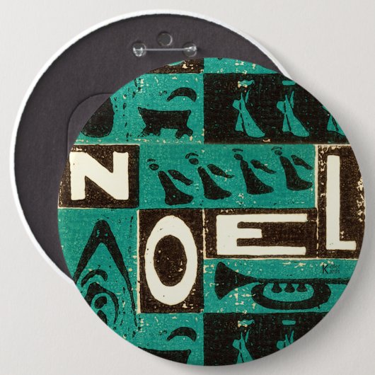 Noel Green Ronde Button 6,0 Cm (Voorkant /achterkant)