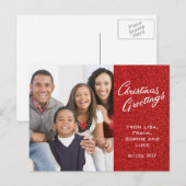 Noël Greys Carte de vacances de famille (Devant / Derrière)