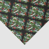 NOEL Groen en bessen Kerstmis Tissuepapier (Detail)