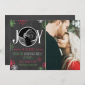 Noël grossesse échographie faire-part Joie (Devant / Derrière)