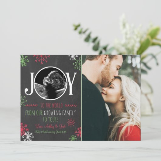 Noël grossesse échographie faire-part Joie (Debout devant)