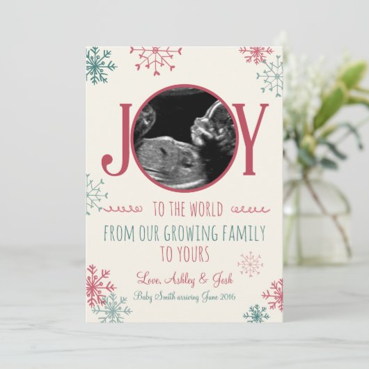 Noël grossesse échographie faire-part Joie (Debout devant)