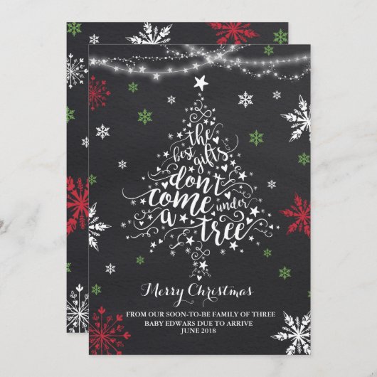 Noël Grossesse Faire-part Noël bébé (Devant / Derrière)