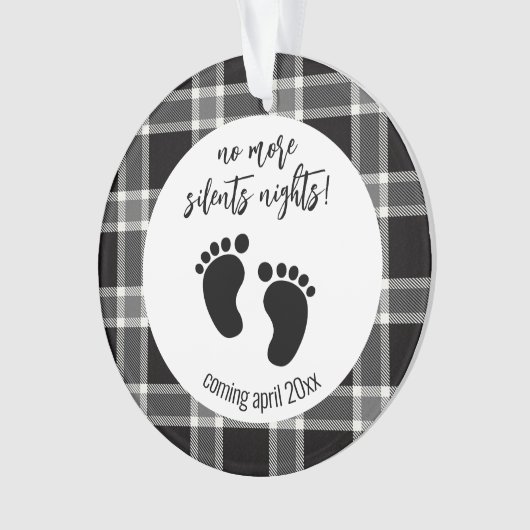 Noël Grossesse Faire-part Noir Plaid (devant)