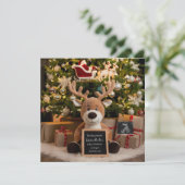 Noël Grossesse Faire-part rennes mignons (Debout devant)