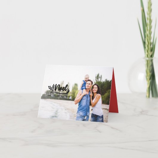 Noel hand getekend script kerstkaart feestdagen kaart (Voorkant)