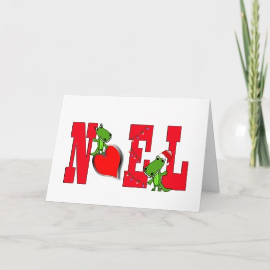 Noel Hart Schattigee Alligator Kaart op wit (Voorkant)