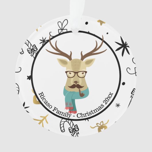 Noël Hipster Deer personnalisé (devant)
