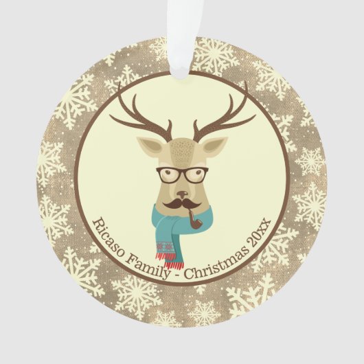 Noël Hipster Deer personnalisé (devant)
