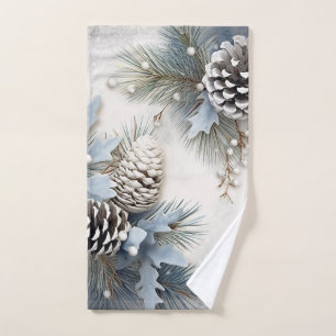 Noël, Hiver, Bleu, Pine Cônes Snowflakes