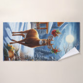 Noël/Hiver Deer Lodge (Serviette de bain)