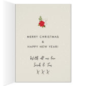 noel hiver fleuri Noël carte de vacances (Intérieur (Droit))