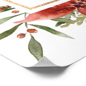 Noël hiver Foliage Rouge Mariage Affiche de bienve (Coin)