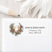 noël hiver fox floral retour étiquettes d'adresse (En situation)