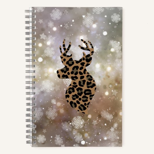 Noël hiver Leopard Deer Spiral Carnet (Recto)