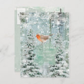 Noël hiver robin citation carte postale (Devant / Derrière)