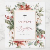 Noël hiver Rouge Baptême Étiquette de bouteille de (Étiquettes simples)