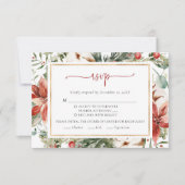 Noël hiver Rouge Vert Gold Mariage Carte RSVP (Devant)