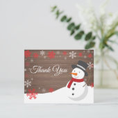 Noël hiver Snowman Carte de remerciements (Debout devant)
