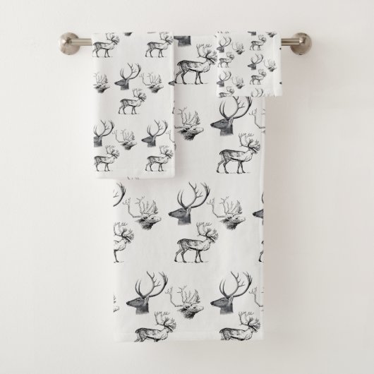 Noël hiver Vintage Cerf Tête Antlers Motif (En situation)