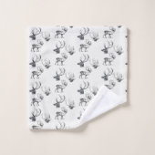 Noël hiver Vintage Cerf Tête Antlers Motif (Gant de toilette)