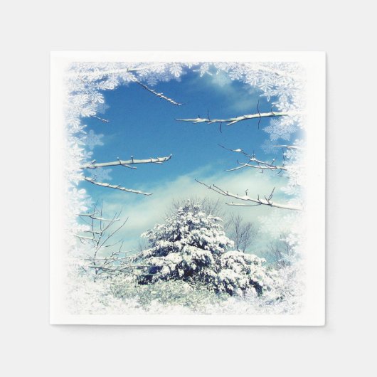 Noël hiver Wonderland serviettes jetables (Devant)