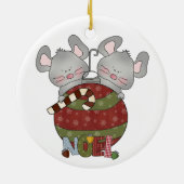 Noel Holiday Mice Kerstornament Keramisch Ornament (Achterkant)