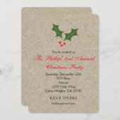 Noël Holly Berry Kraft Invitations de vacances (Devant / Derrière)