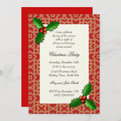 Noël Holly Fêtes Invitations (Devant / Derrière)