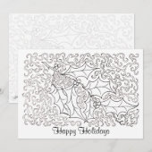 Noël Holly Joyeux Joyeux Carte à la couleur (Devant / Derrière)