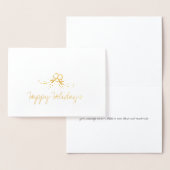 Noël Holly Joyeux Vacances Etched Carte Foil (Affichage)