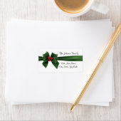 Noël Holly Ribbon étiquette de adresse, personnali (En situation)