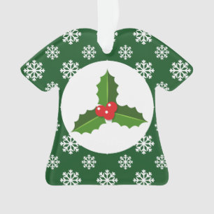 Noël Holly Snowflakes Green