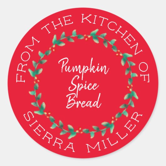 Noël Holly Wreath cuisine Traitements Étiquette ro (Devant)