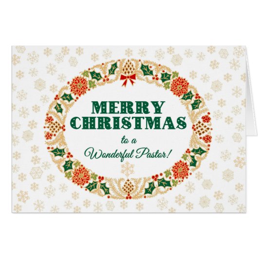 Noël Holly Wreath, pour Pasteur, Snowflakes (Devant horizontal)