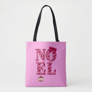 NOEL in een Bourgondisch kerstboompatroon Draagtas