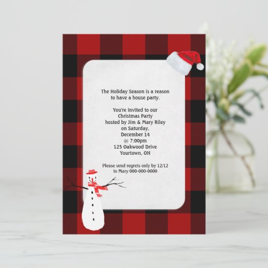 Noël Invitation buffalo conception plaid (Debout devant)