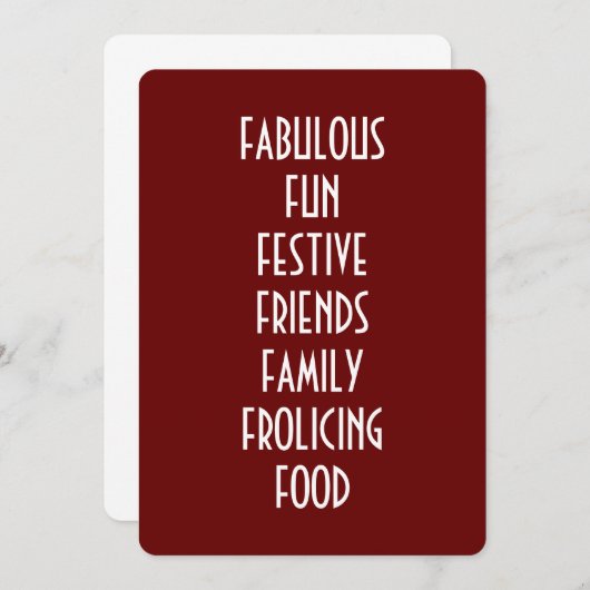 NOËL INVITATION DÉFINIT TOUTES LES FÊTES DE VACANC (Devant / Derrière)